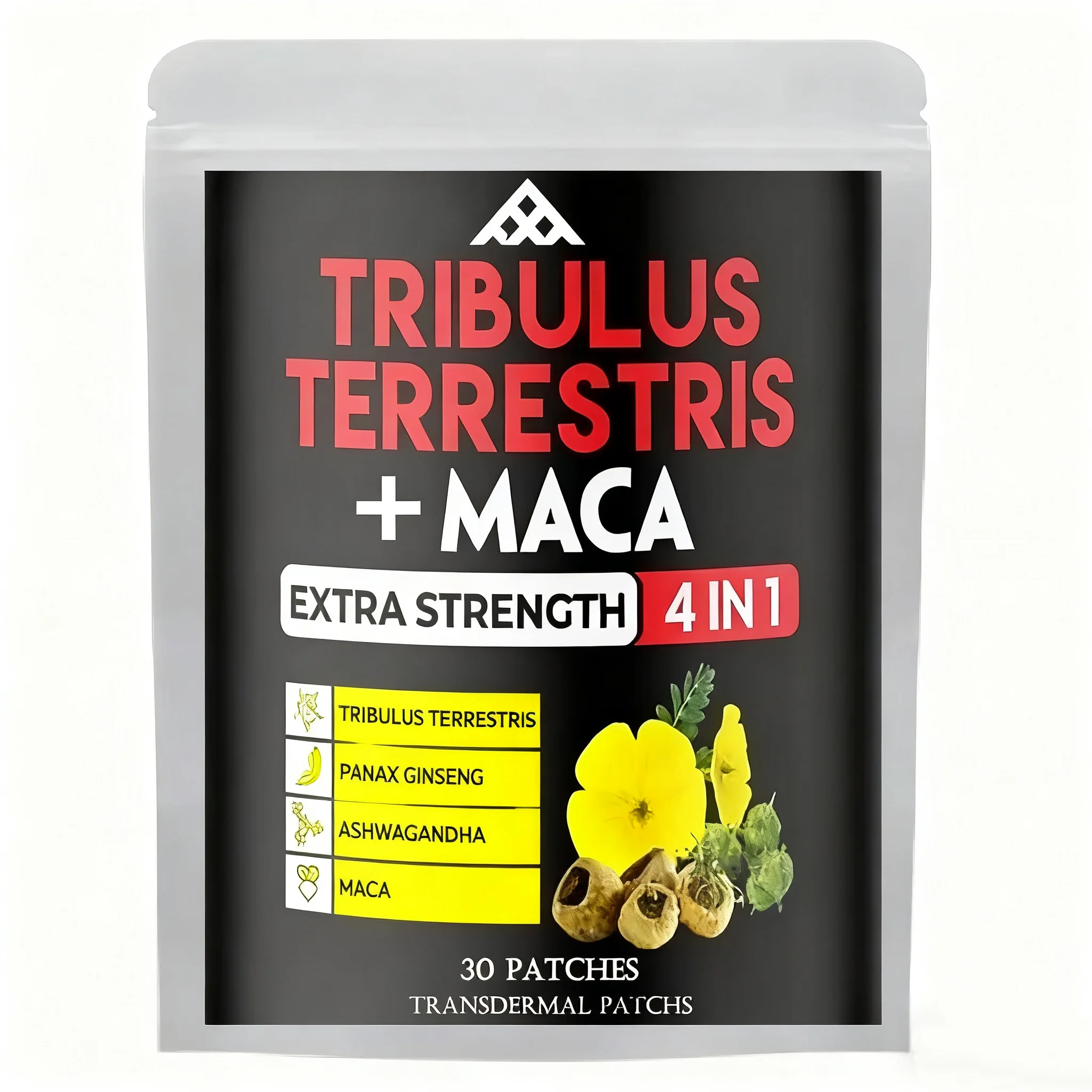 

30-пластырный экстракт Tribulus Terrestris Transdermal Patches Booster энергии с Эшваwagandha, Panax Ginseng & Macar