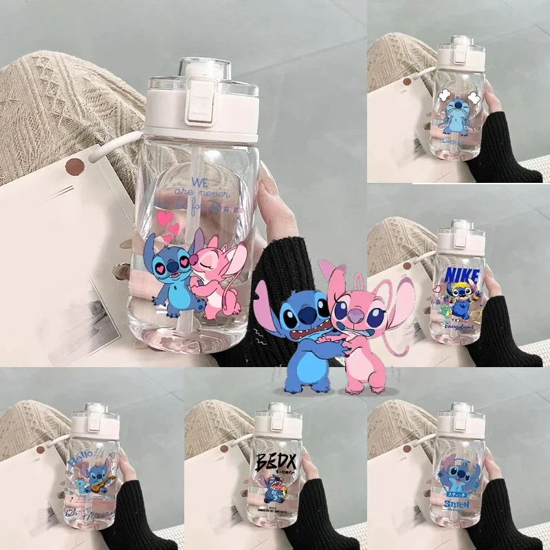 ديزني غرزة أنيمي كوب بلاستك سعة كبيرة زجاجة ماء لطيف الصيف كوب ماء بسيط في الهواء الطلق الطلاب زجاجة مياه رياضية