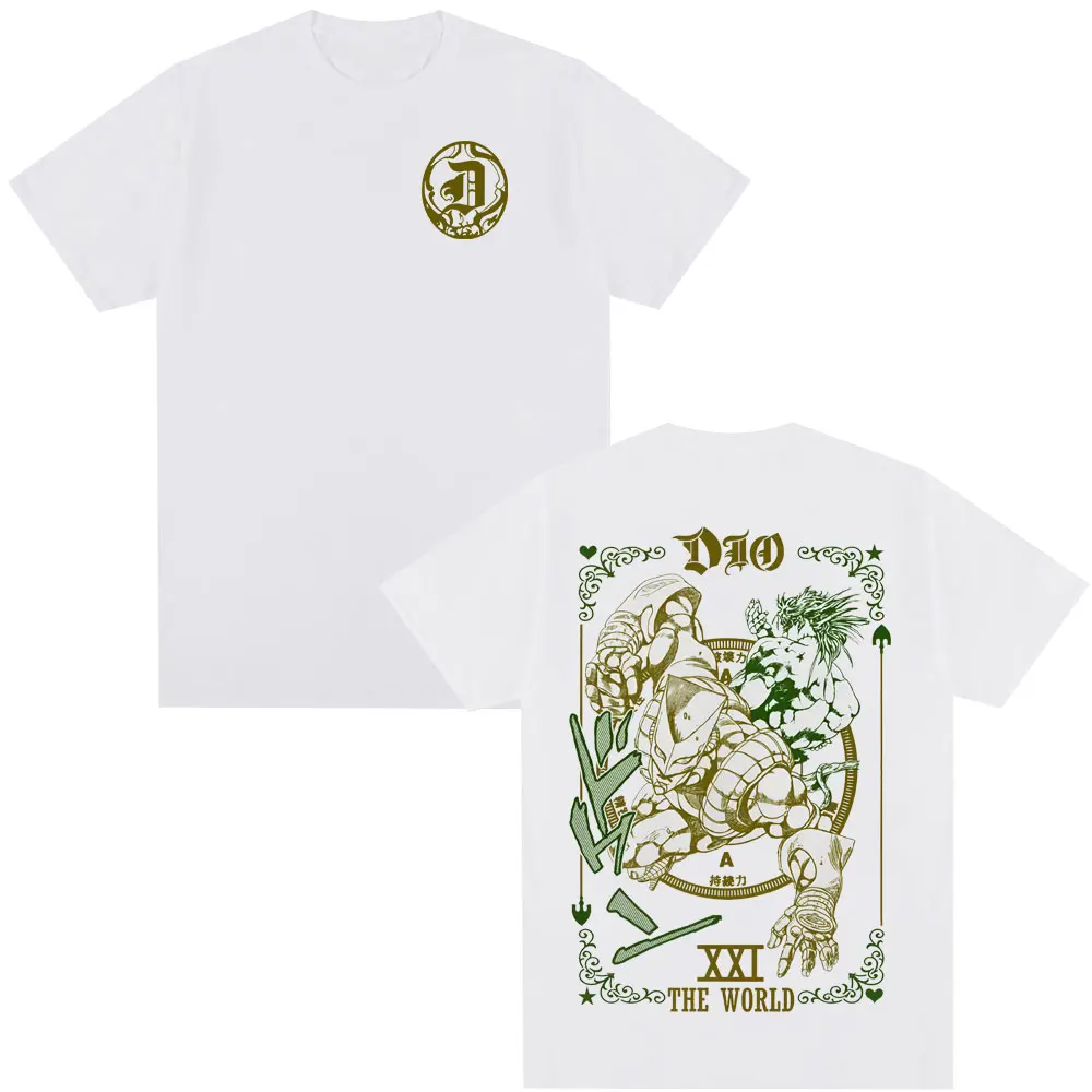 Anime Jojo Bizarre Adventure T-shirt Dio Brando Jotaro Kujo Manga Graphic T-shirts Men Women Cotton Casual Oversized T Shirts
