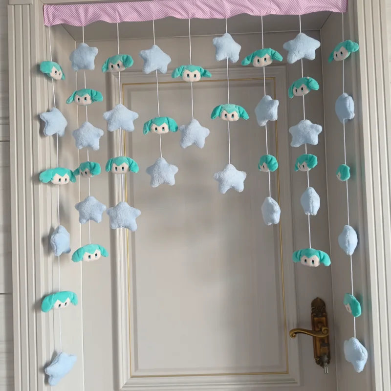 

Hatsune Miku Anime Peripherals Door Curtain with Velcro Strap Bathroom Decoration Bedroom Curtain Accessories Household Goods
