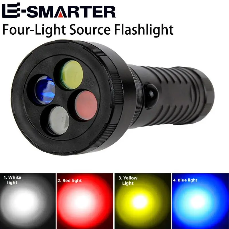 

Перезаряжаемый рабочий фонарь Светодиодный спасательный фонарик Сильный сигнальный свет с четырехцветным источником света для освещения