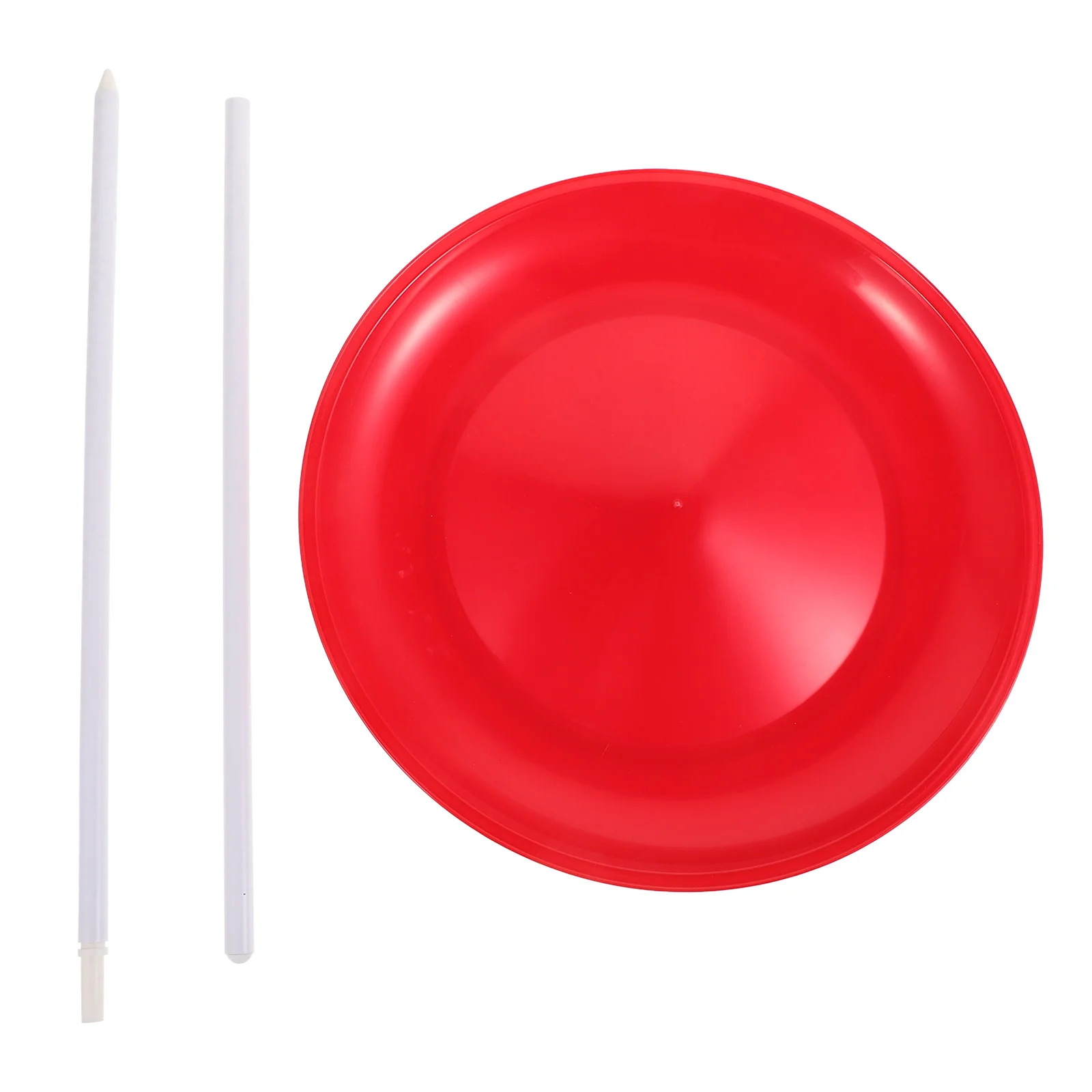 Juggling Turntable Circus Toys Spinning Plate with Sticks for Beginners Skills Props Red