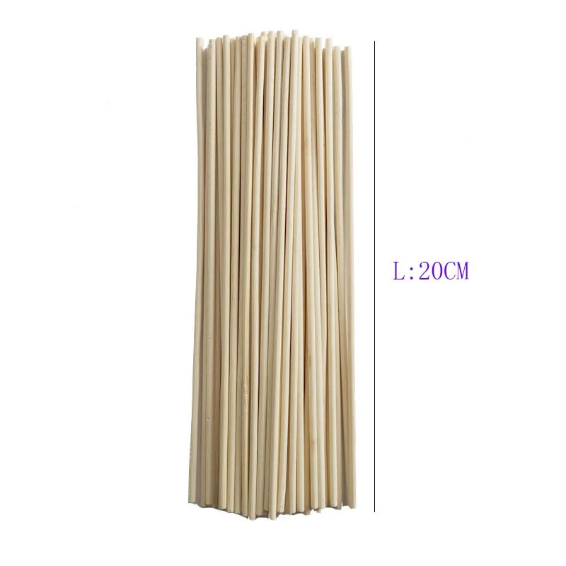 50PCS 20CM Bamboo Dowel Rods Natural Unfinished Sticks for Crafting Project DIY Home Decoration Photo Painting Props