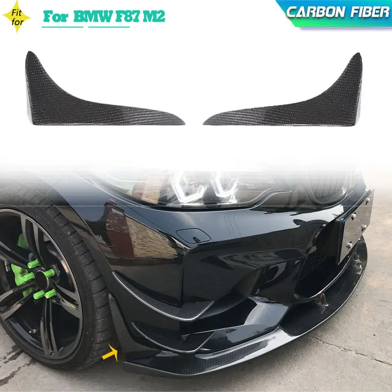 Carbon Fiber Car Front Bumper Canards for BMW F87 M2 Coupe 2016-2018 Not for M2C Racing Front Side Splitters Cupwings Body Kits