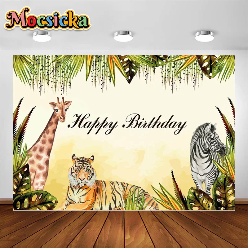 

MOCISICKA Jungle Animals Photography Backgrounds Boys Girls Children Birthday Party Decoration Kids Portrait Photography Studio