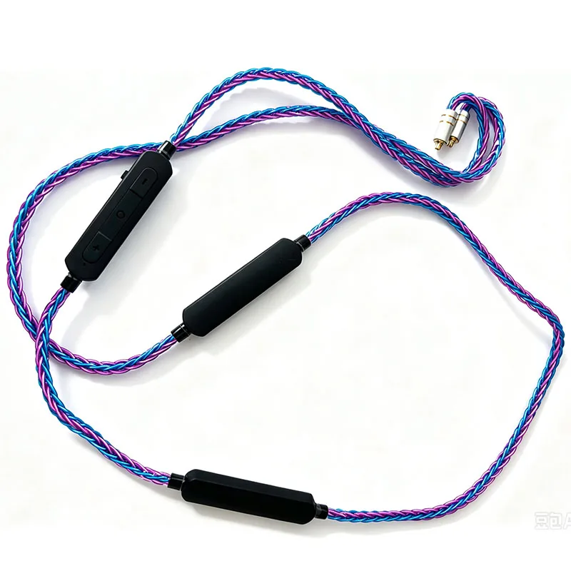 Dual Battery 8-Core Qualcomm QCC5181 Silver-Plated Bluetooth 6.0 Earphone Cable LDAC MMCX 0.75mm Upgrade Cable for KZ Kiwi Zhu 2