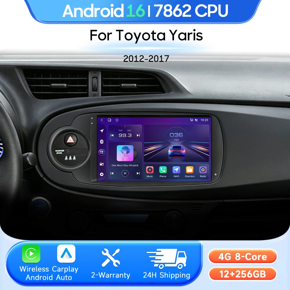 Car Multimedia Player For Toyota Yaris 2012 2013 20014 2015 - 2017 Android 16 Radio Carplay Auto 2din GPS Navigation Stereo WIFI