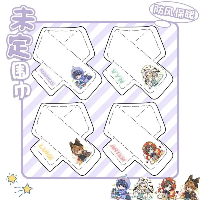 

Аниме-игра 2025 Tears of Themis Cos Vilhelm Luke Pearce Marius Artem Wing, унисекс, плюшевый морозостойкий шарф с мультяшным принтом, подарок