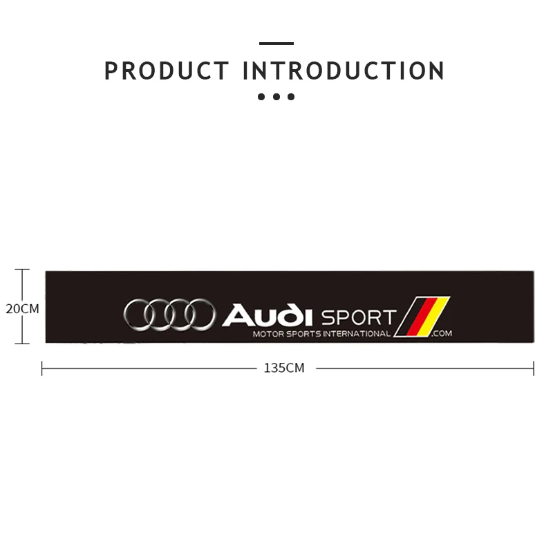 Car Front Rear Windshield Decoration Sticker For Audi Sline A3 A4 A6 A5 Q5 A1 Q7 Q3 Q2 Q8 A7 A8 TT S1 SQ5 Quattro B8 B9 B6 C6 S3 view 2