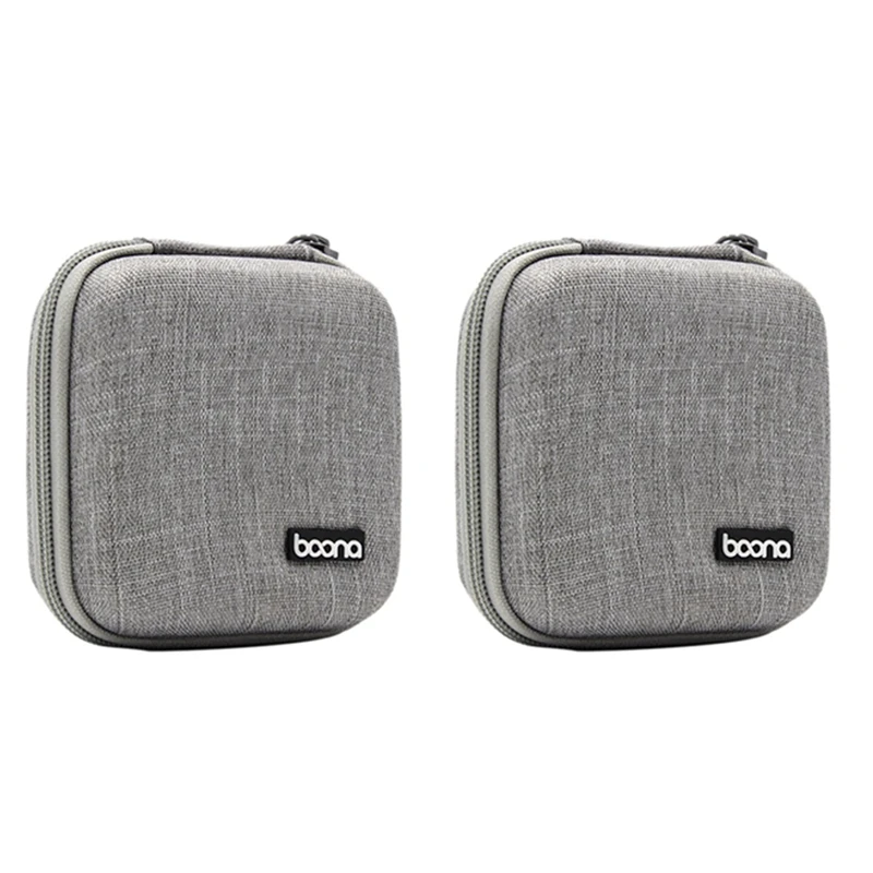 2X BOONA Portable Travel Storage Bag Multi-Function Bag For  Air/Pro Power Bank Data Cable Charger Headset Gray