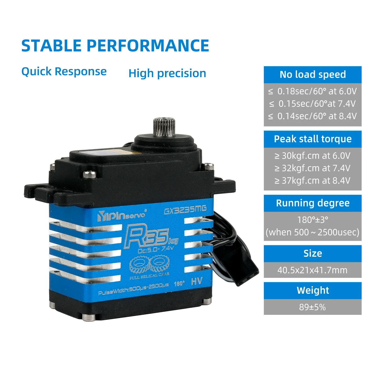 

Цифровой сервопривод YP3235SMG 35 кг | IP68 Водонепроницаемый высокий крутящий момент 180/270/360 ° | Металлическая шестерня для радиоуправляемого гусеничного автомобиля 1/8 1/10 TRX6 SCX10