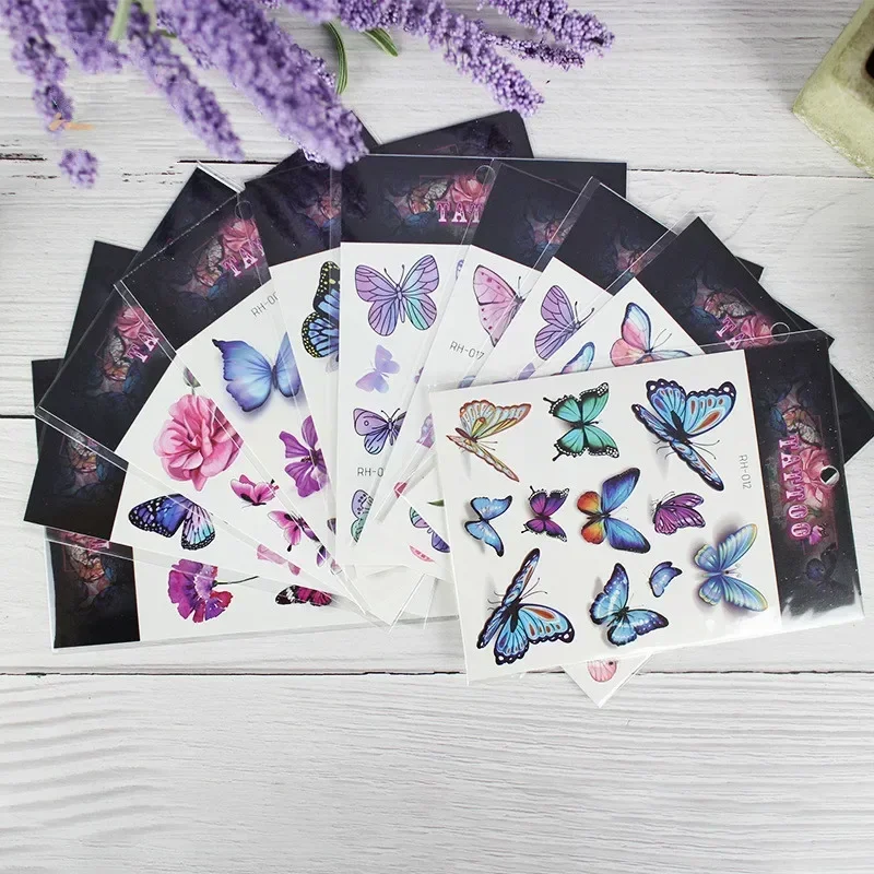 1pcs Color Butterfly Tattoo Face Temporary Child Tattoo Sticker Body Tatoo for Kids Cute Children Women Tattoos