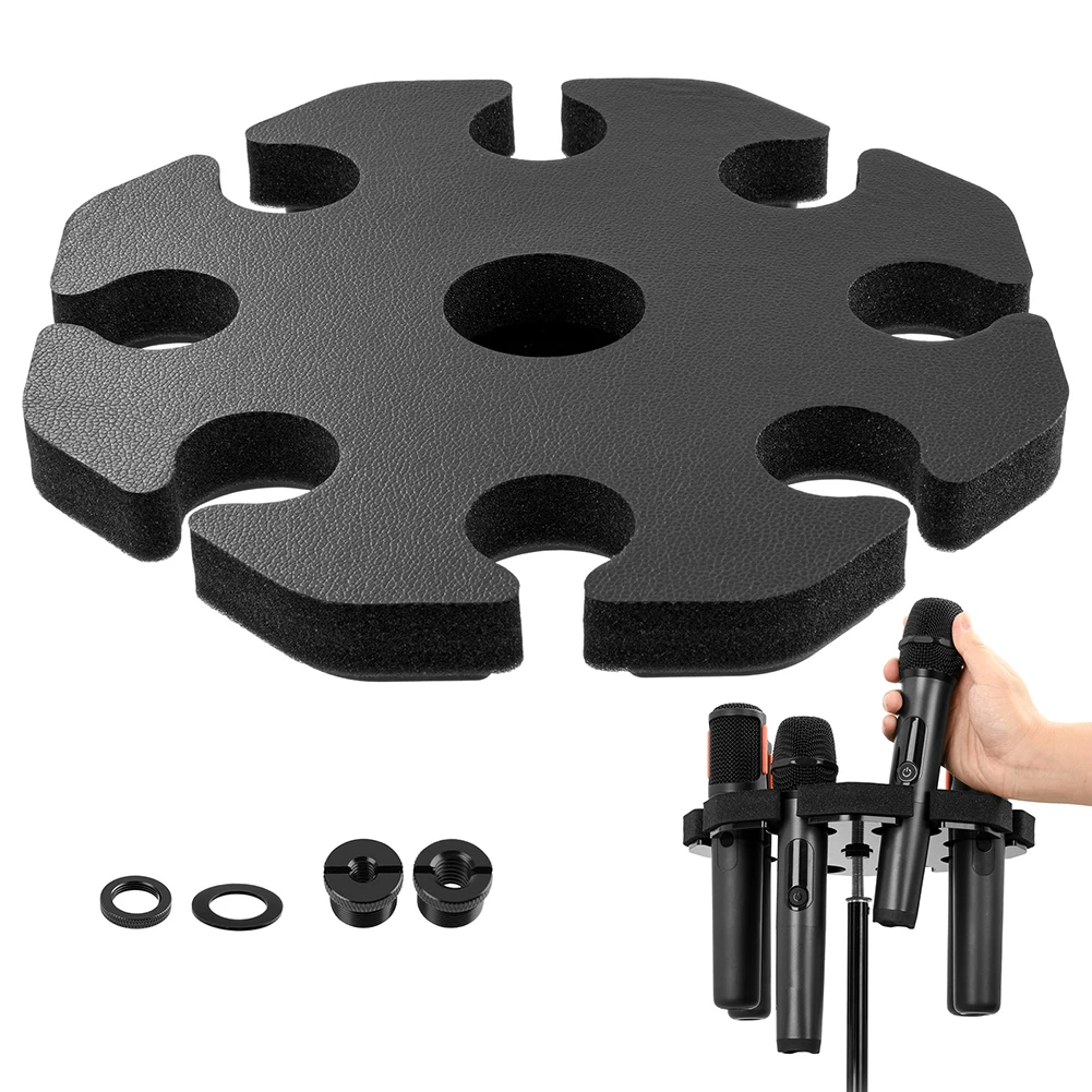 

8-Slot Multi Microphone Rack Wear Resist Wired and Wireless Mic Holder Microphones Storage Organizer Microphone Accessories