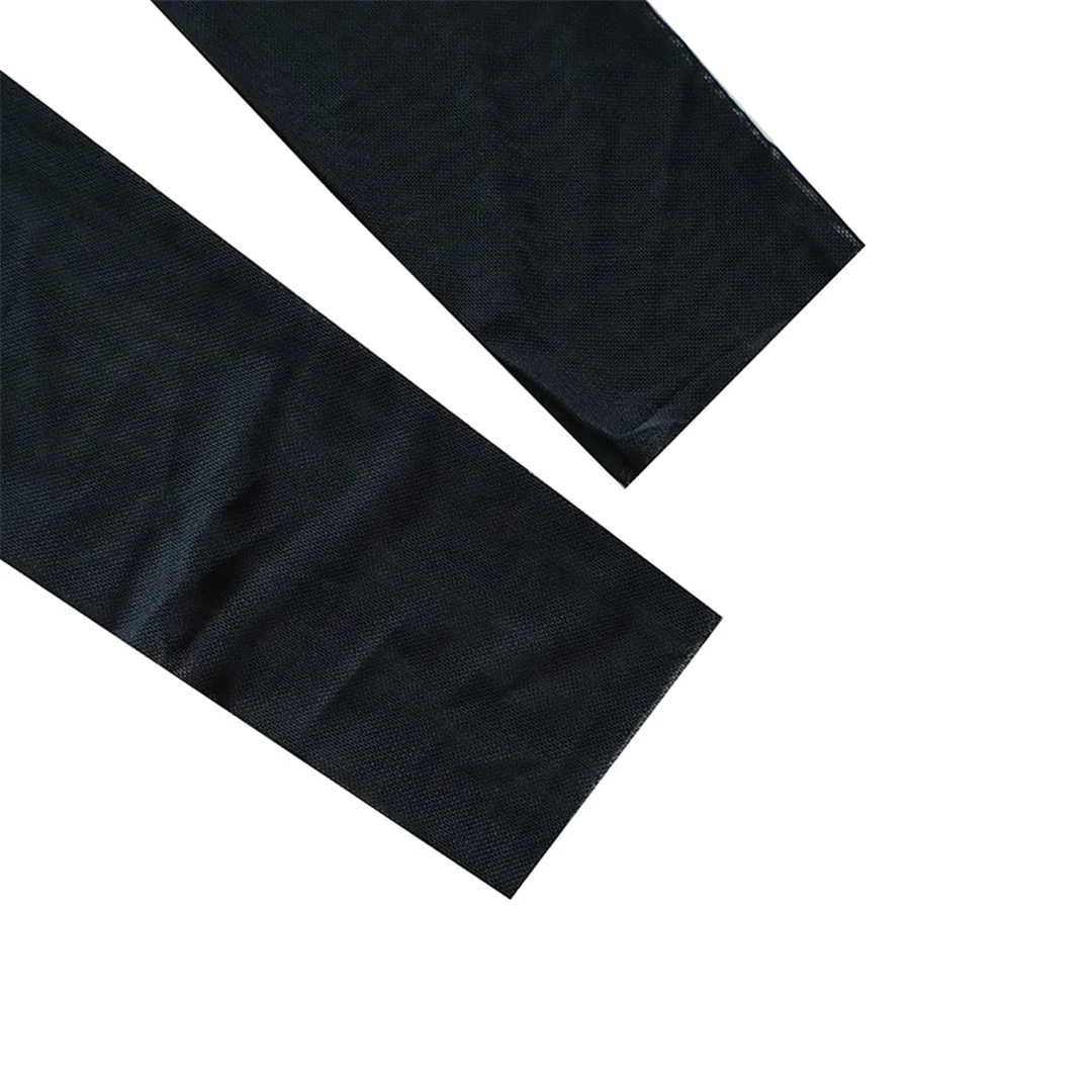 Langärmliges, durchsichtiges, gehäkeltes, gestricktes Tunika-Strandkleid, langes Strandkleid, Strandmode, Damenmode, V7055 – Detail 16