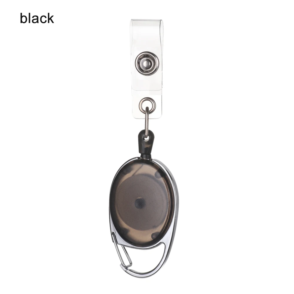 1pc Fashion Durable Stationery ID Name Card Clip Retractable Lanyards Key Ring Badge Holder