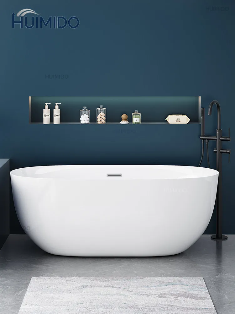 Oval bathtub Seamless integrated acrylic freestanding bathtub Adult home hotel B & B bathtub