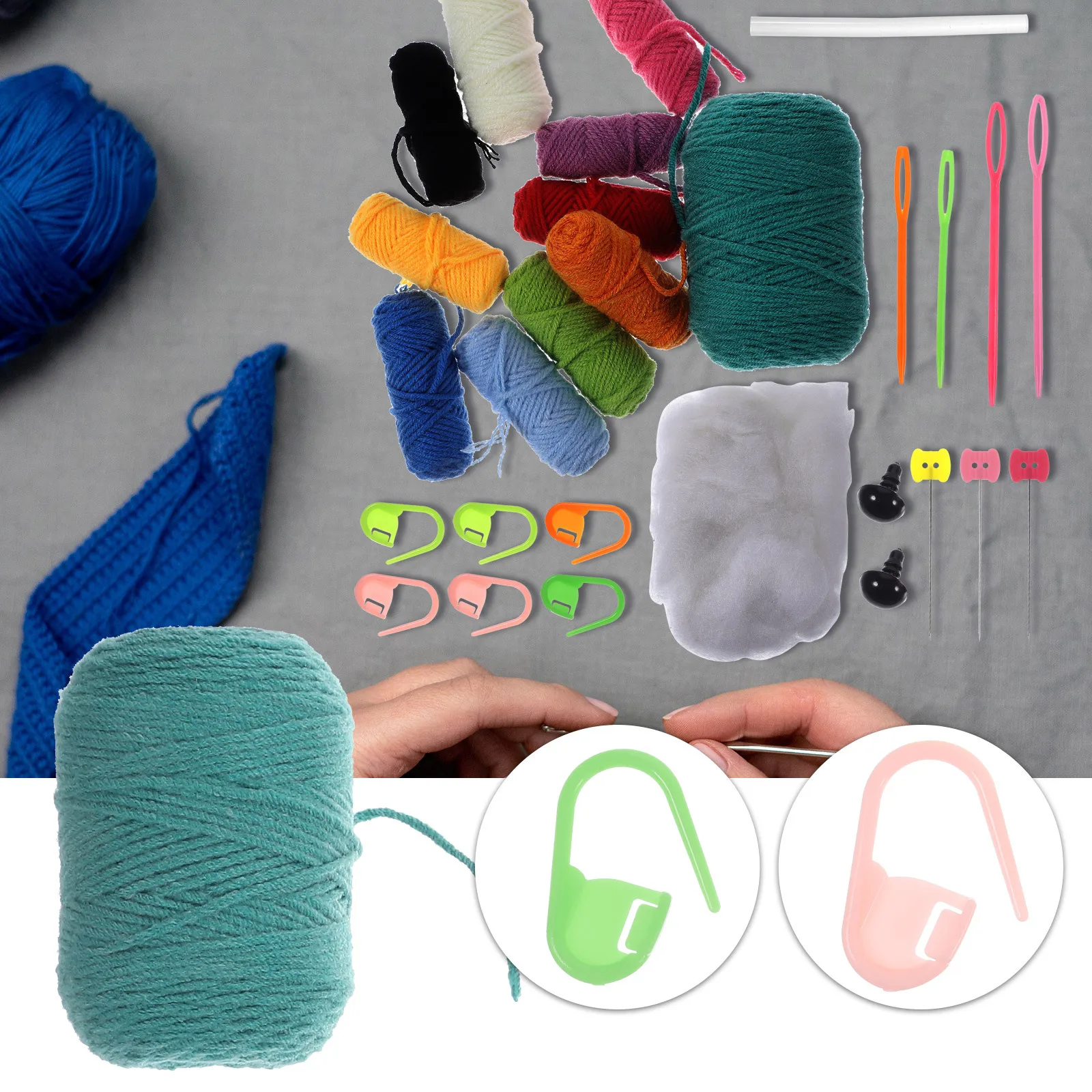 

1Set Beginner Crochet Kit Dinosaur Desktop Decoration DIY Material Set Creative Home Office Decor Crochet Kit Desktop Decor