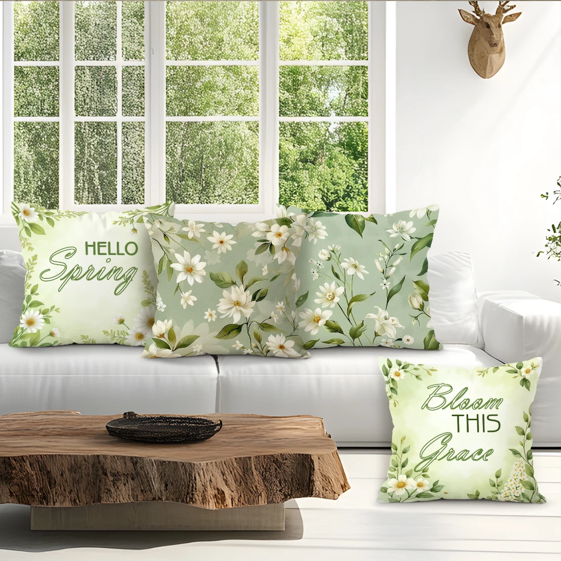 

Spring Flowers Cushion Pillowcase Printed Polyester 40/45/50cm Throw Pillowcover Decorative Sofa Cushion Pillowslip Home Decor