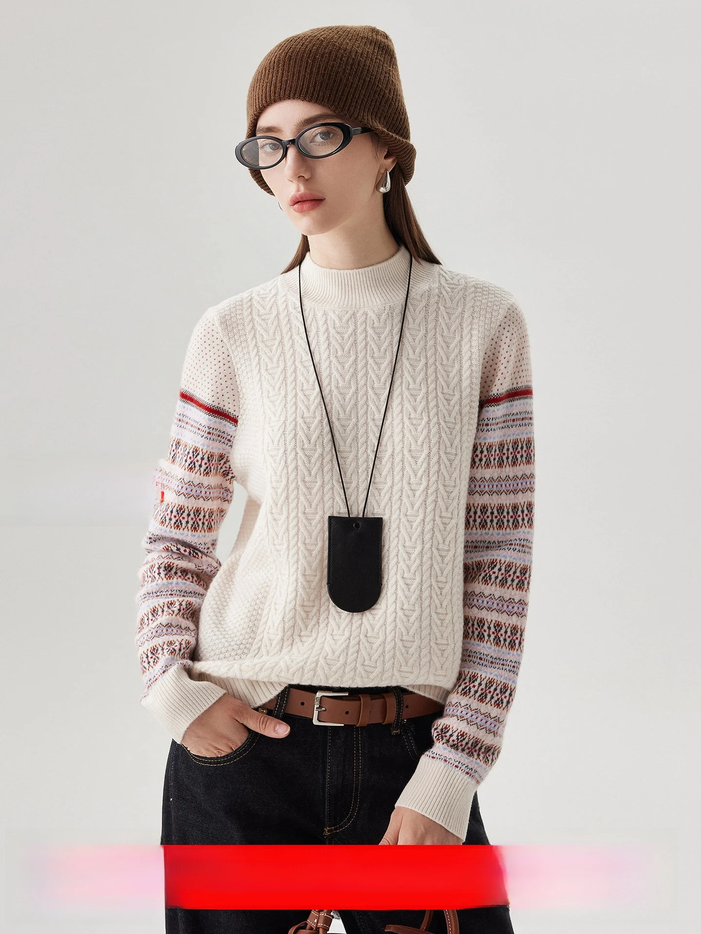 

Zhaojun Autumn Winter New Sle Fair Isle Wool Knit Sweater Women's f High Ne Twisted Knit Thiened Base Layer Sweater
