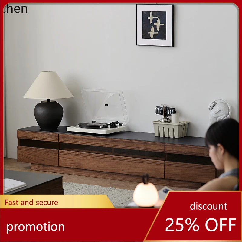 

HT black walnut all solid wood rock slab countertop small apartment living room log