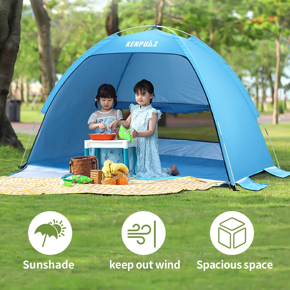 Nieuwe Stijl Strand Waterdichte Familie Tent Kinderen Outdoor Camping Kinderen Tenten Ventileren Snel Opgezet Draagbaar Voor Baby Zon Schaduw