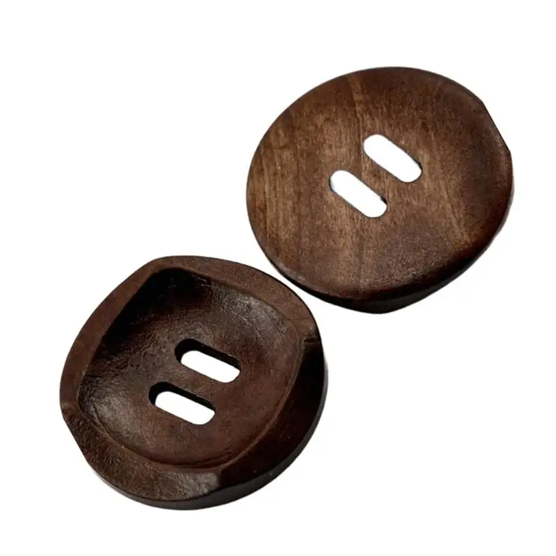 50pcs 30mm Natural Wood Sewing Buttons Scrapbooking 2 Holes Round Coffee Buttons Sewing Accessories Clothes DIY Craft Home Decor