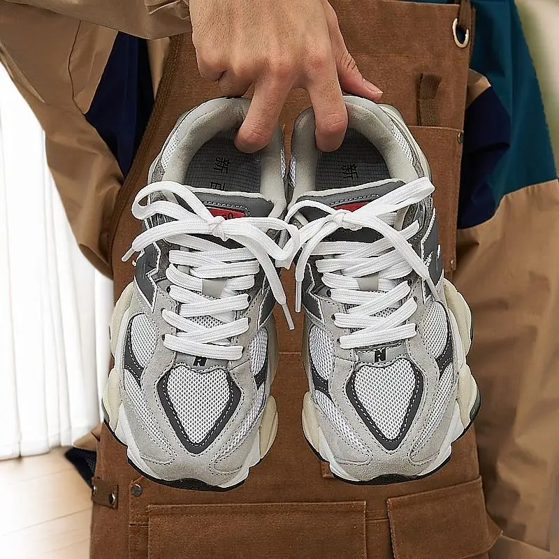 

New series of dad shoes, retro distressed, dark gray, height increasing, men's and women's running shoes