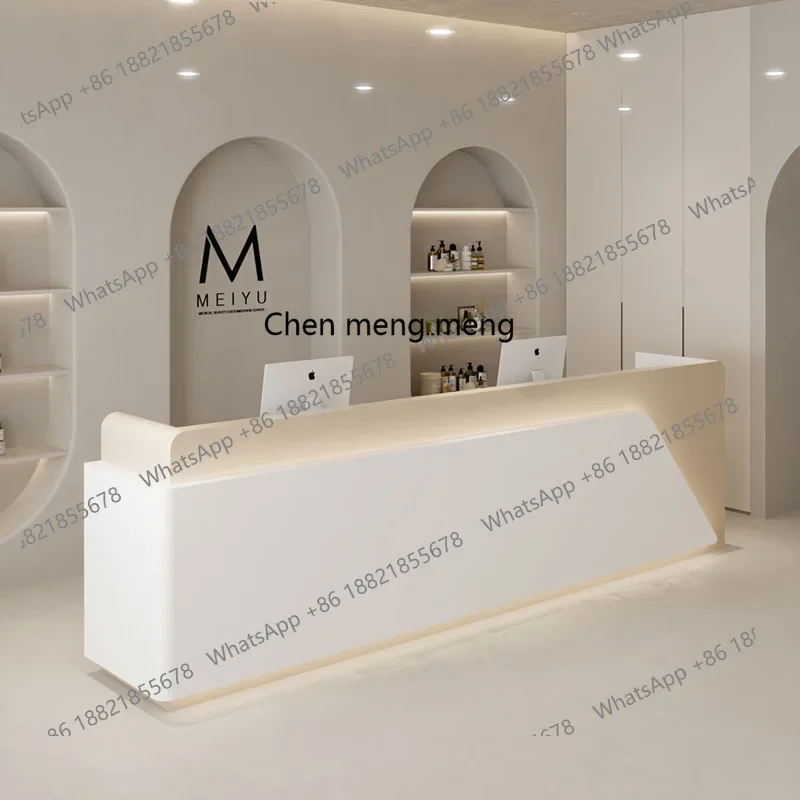 Bar moderno y sencillo, estudio de Yoga, salón de belleza, página de caja de recepción, pintura ligera de lujo, tienda de bodas, recepción