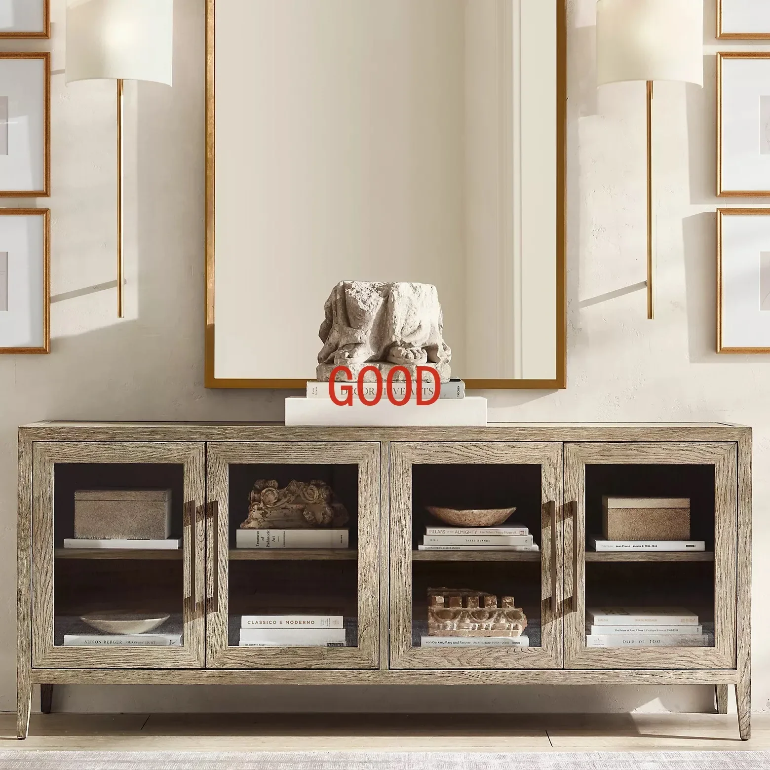 Minimalist Home Foyer Entrance Cabinet Oak Sideboard Cabinet American Country
