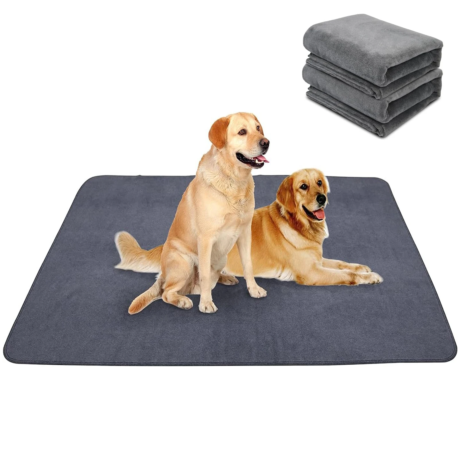 

Waterproof Reusable Dog Pee Pad, Dog Paw Prints, Fast Absorbing Dog Bed Mats, Extra Large Pad Rug for Pet Sleep Soft Blanket