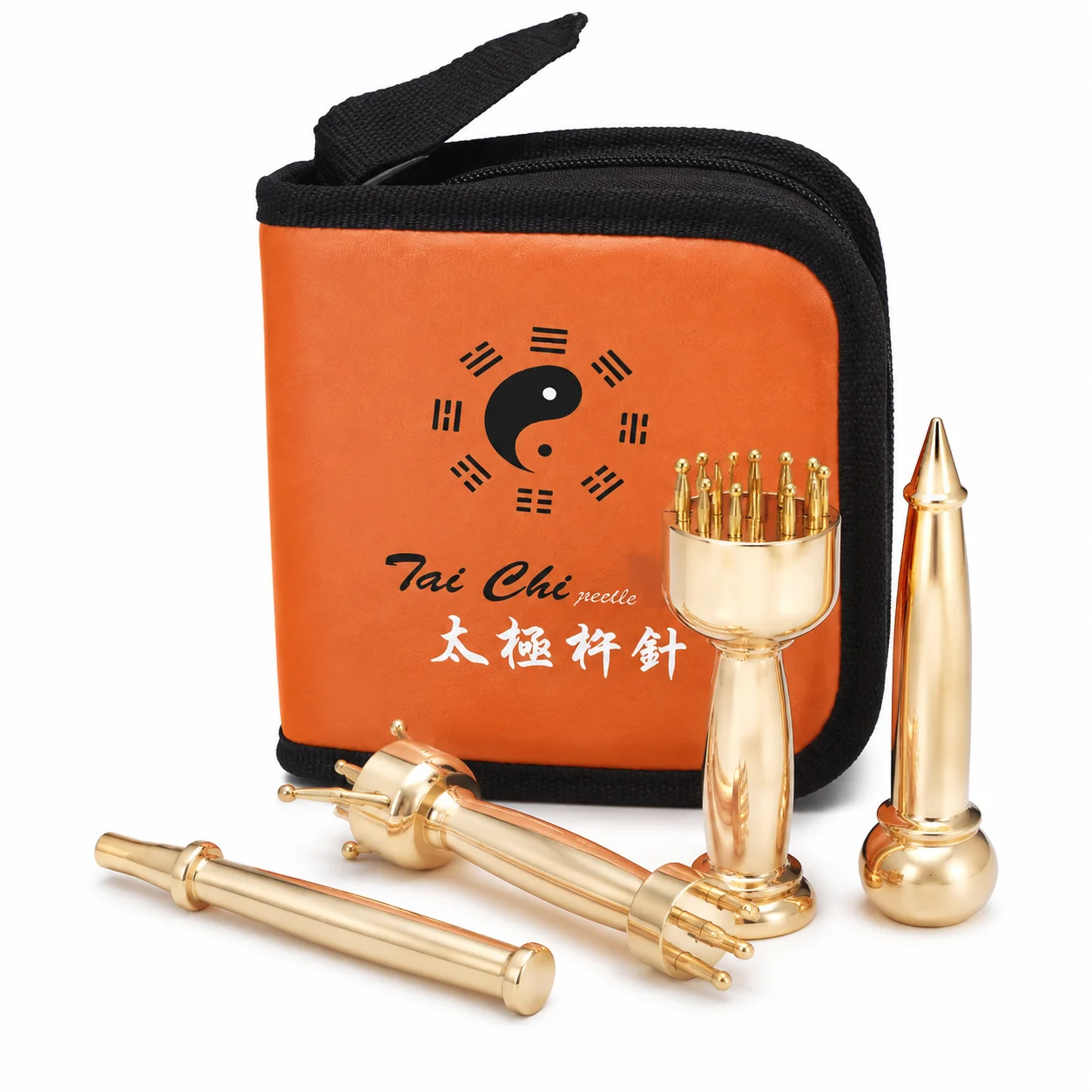 

4 piece Taiji Taichi Acupuncture Massager Copper Gua Sha Tool Set Acupressure Meridian Massage Instrument