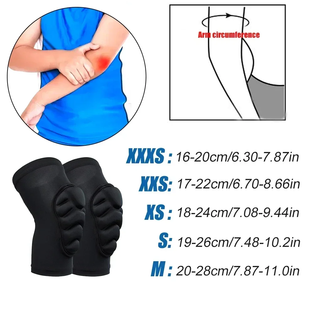 1Pair Thick Sponge Knee Pads Elbow Sleeves Avoidance Sport Kneepad Football Volleyball Knee Brace Support for Kids Child Youth