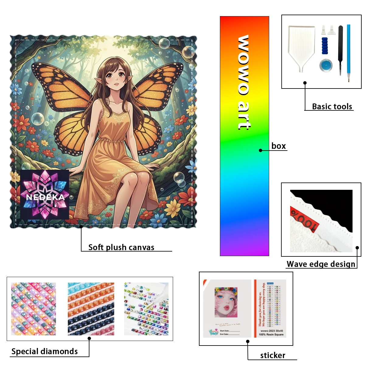 

【NEDEKA_ Diamond Art】Butterfly Spirit Crystal AB Rhinestone FD Rhinestone Perfect Resin Diamond