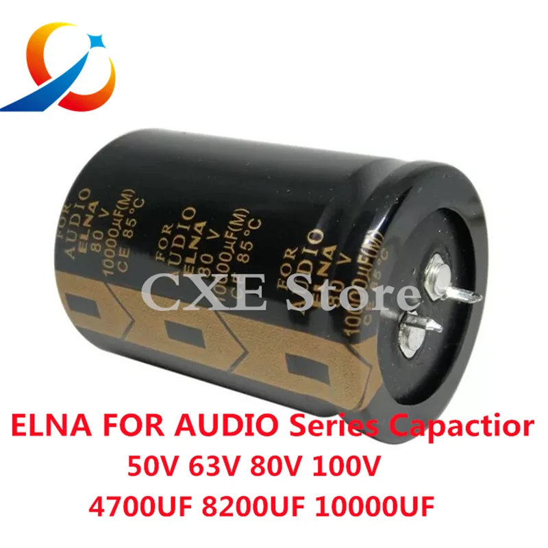 2pcs ELNA FOR AUDIO Series 10000UF 35V 50V 63V 80V 100V 6800UF 4700UF 8200UF Hi-Fi Filter Electrolytic Capacitor 100% Original