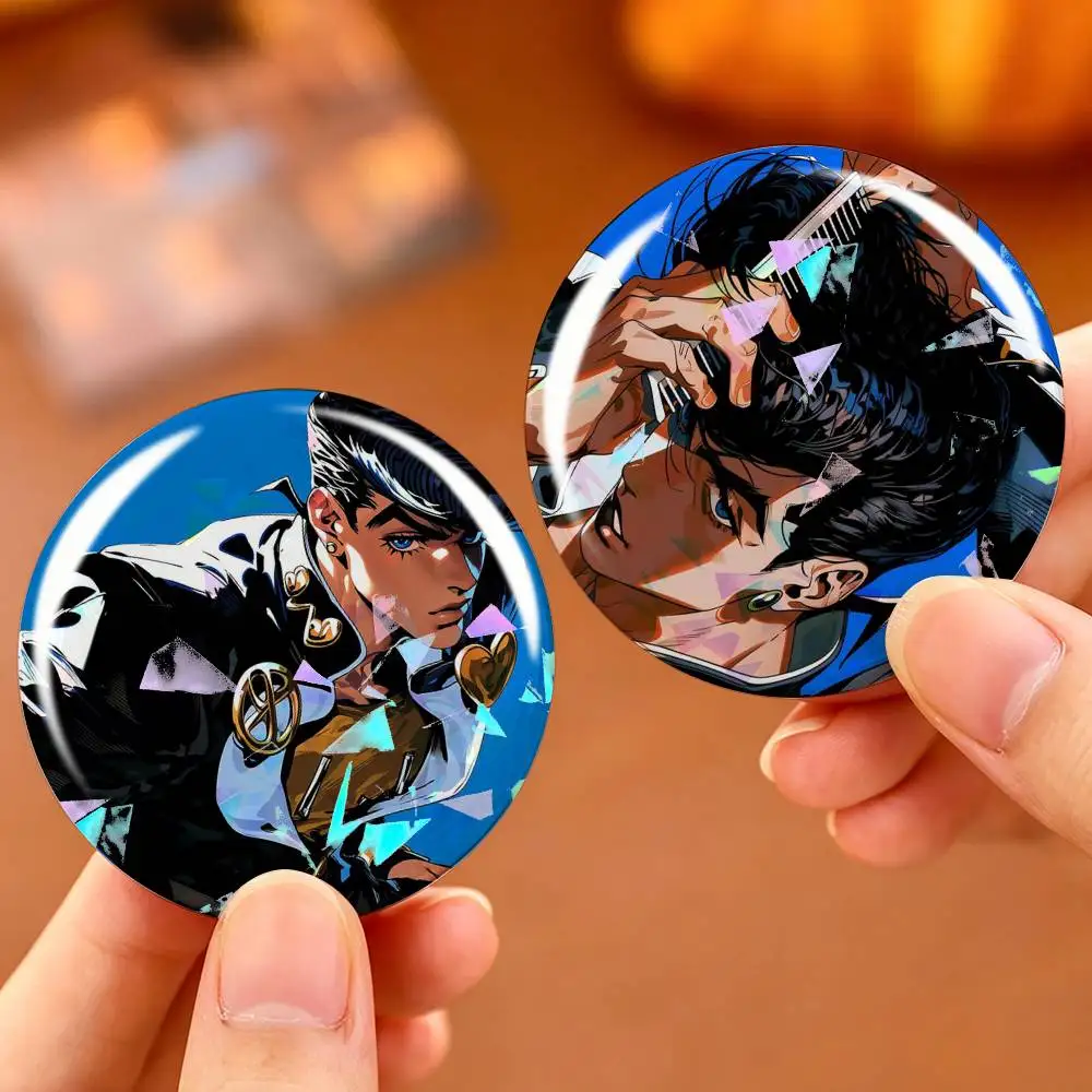 Cool Boy J-Jojo J-Josuke Higashikata Custom Tinplate Round Button Badges Pins Brooches for Clothes Backpack