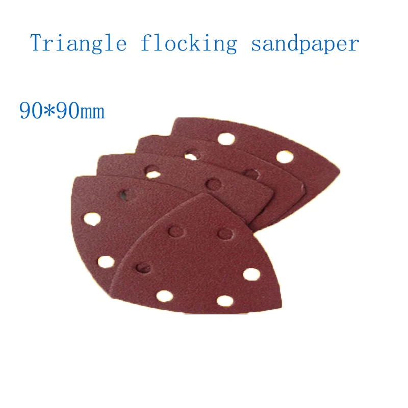 

10PCS Sanding Sheets 90*90mm 6 Hole Triangle Sandpaper Aluminum Oxide Hook & Loop Abrasive Sanding Disc For Wood Sanding