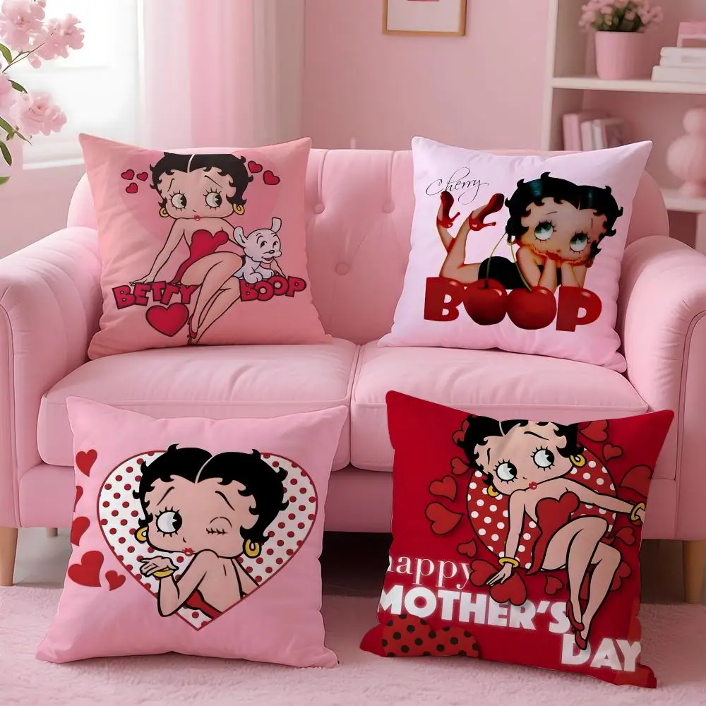 Funda de cojín Anime B-Betty BoopS, cómoda funda de almohada Reversible, Ideal para coche, sofá, dormitorio y más allá