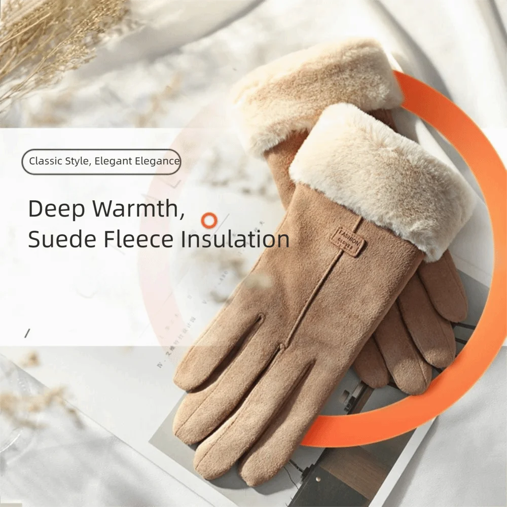 Guantes suaves y cálidos para invierno, forro polar para mantener el calor, guantes para pantalla táctil, manoplas a prueba de frío y viento para ciclismo de invierno