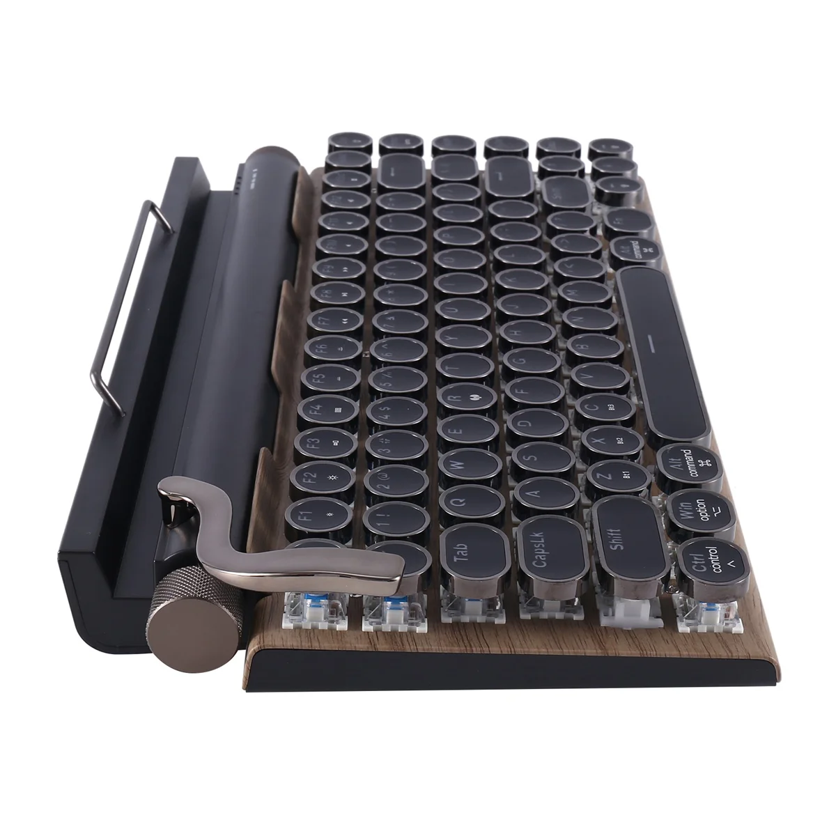 Retro Typewriter Keyboard 83 Keys Wireless Bluetooth Keyboard USB Mechanical Punk Keycaps for Desktop PC/Laptop