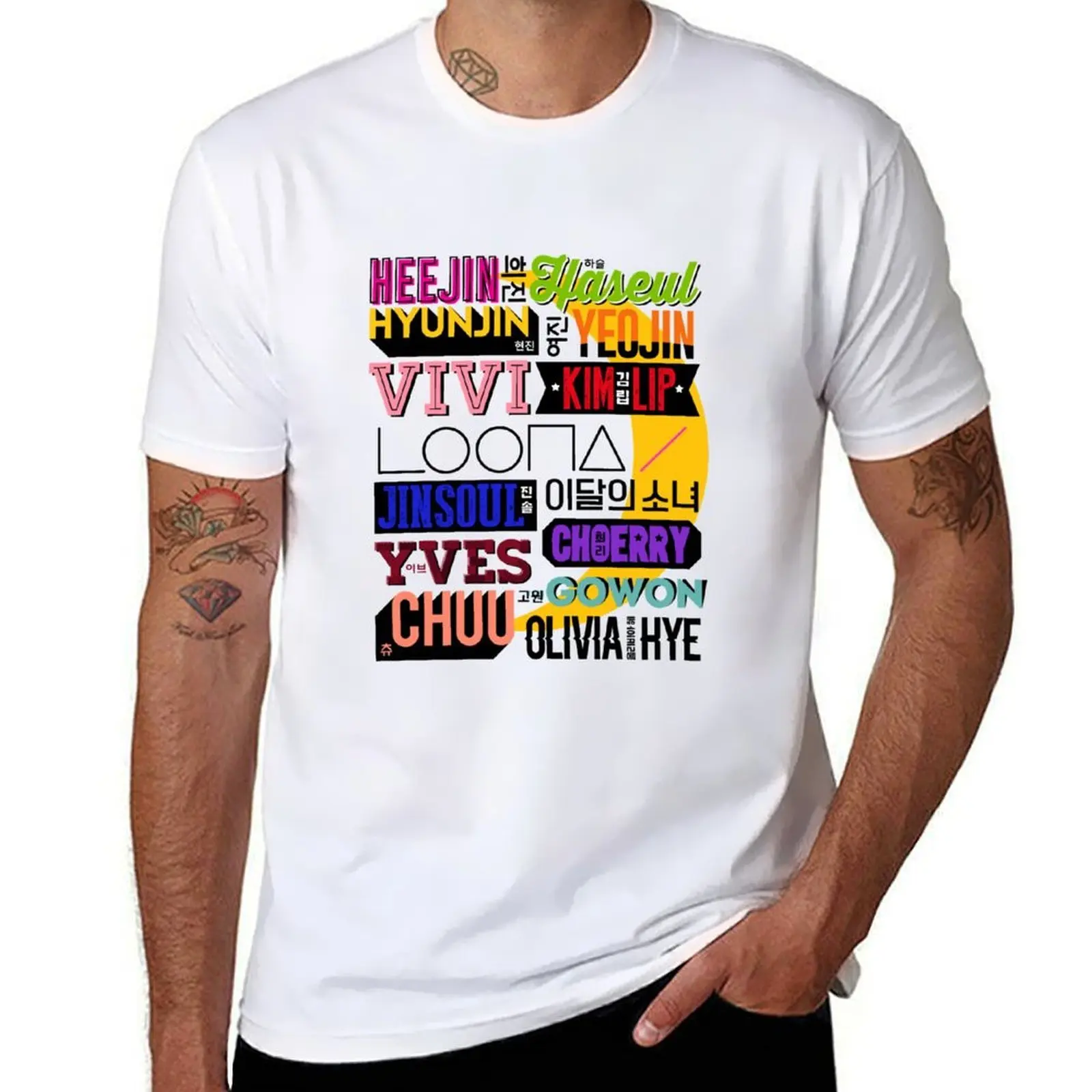 

LOONA Font Collage 2 T-Shirt t shirt for man 100 percent cotton t shirt men 100% cotton luxury brand T-Shirt