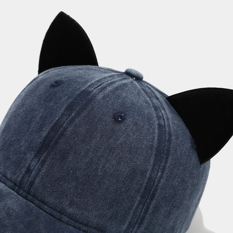 Niedliche Baseballkappe mit Katzenohren, Damen-Sommerkappe mit weichem Oberteil, personalisierte Mütze für Studentenpaare, Herren-Hip-Hop-Streetwear – Detail 10