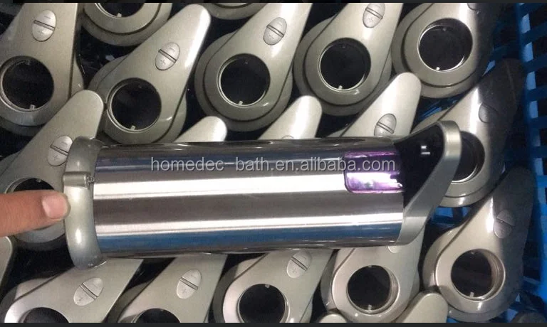 إصدار جديد من موزع الصابون الأوتوماتيكي بزر تحديث، موزع صابون أوتوماتيكي بمستشعر حركة بدون لمس من الفولاذ المقاوم للصدأ