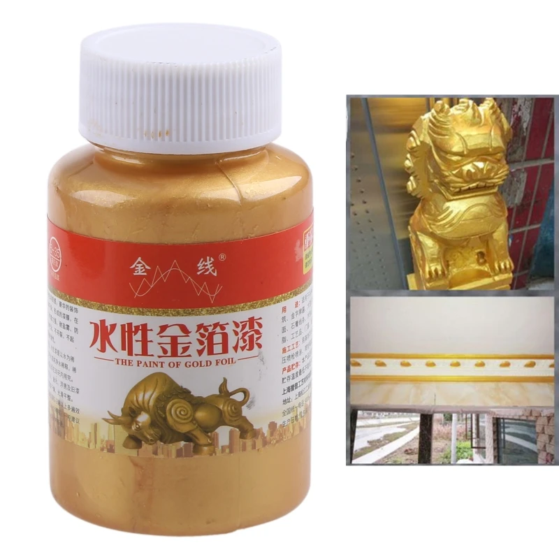 

100ml Liquid Gold Metallic Paint Rich Pigments Brilliant Matte Finish Metal Acrylic Paint Furniture Craft Paint