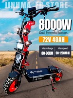 K14 10000w Dual Motor Large Electric Scooter 72v 40ah 14 Inch Off-road Tyres Max Speed 90-120km/h  Hydraulic Brake Escooter