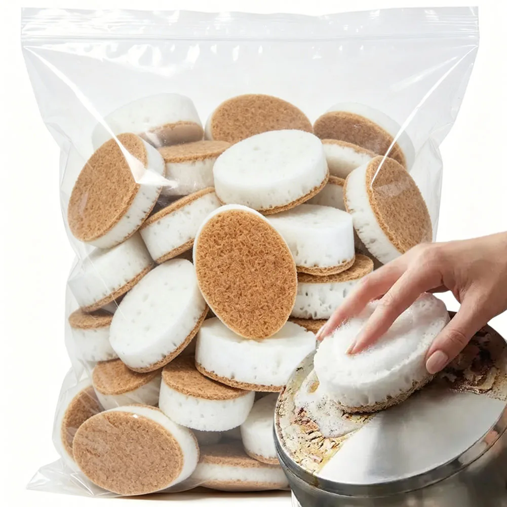 5-30pcs Loofah Sponge Dish Scrubber Vegetable Fiber Reusable Eco Friendly Oil Stain Remover With Hanging Rope Kitchen Cleaning