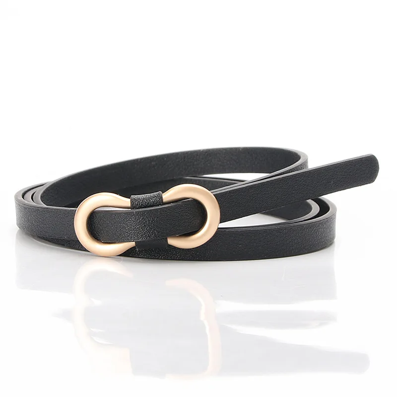 Belt for women's dress, new decorative dress, suit, slim waist seal, no punching, no hole, simple 8-shaped buckle belt