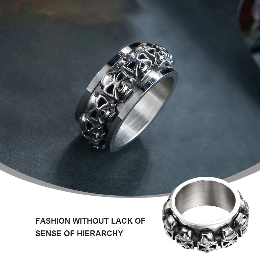 

1Pcs Stylish Skull Ring Stainless Steel Jewelry Halloween Costume Accessory Gift Skull Ring Couple Rings Rings for Couple