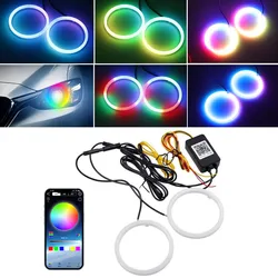 2PCS RGB Angel Eyes Led Halo Rings 80mm 95mm 100mm 120mm Cotton DRL Daytime Running Light Auto Circular Glowing Eyes for Car