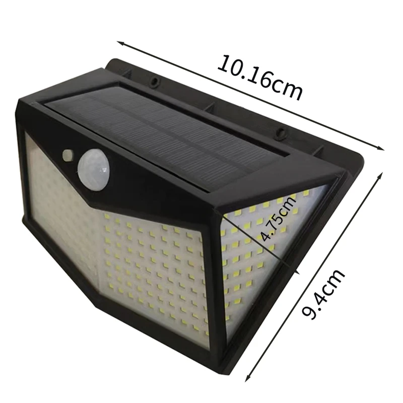 Luces solares impermeables para exteriores Luz solar ABS Luces de movimiento solares ultrabrillantes de 3 modos (500Lm)