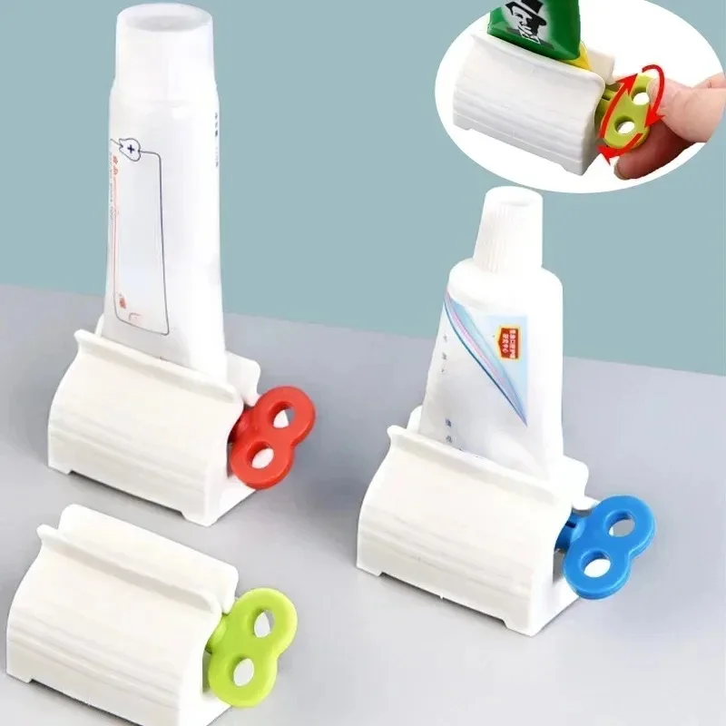 

1PC Rolling Tube Toothpaste Squeezer Toothpaste Seat Holder Stand Rotate Toothpaste Dispenser For Bathroom Accessories